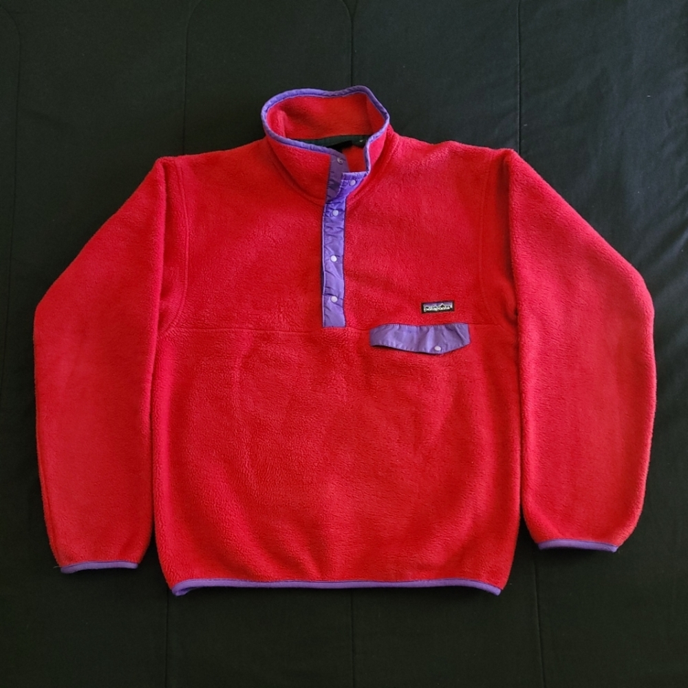 Patagonia Synchilla Fleece Pullover (Red/Purple trim)